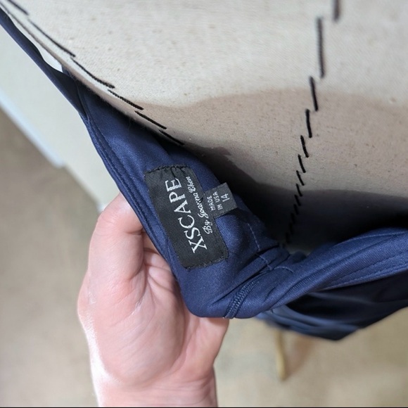 Xscape Navy Ruched Midi Dress - Picture 4 of 5